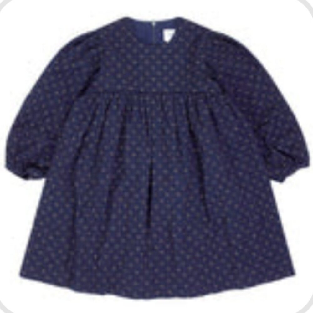 Girls Dress Quilted Mini Buds Navy size 8